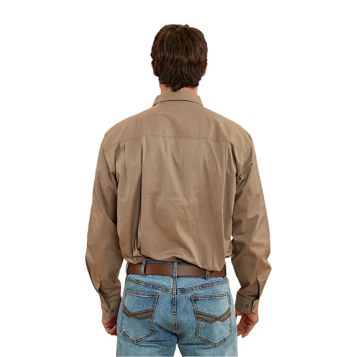 Ringers Western Men’s King River Full Button Work Shirt - Mushroom
