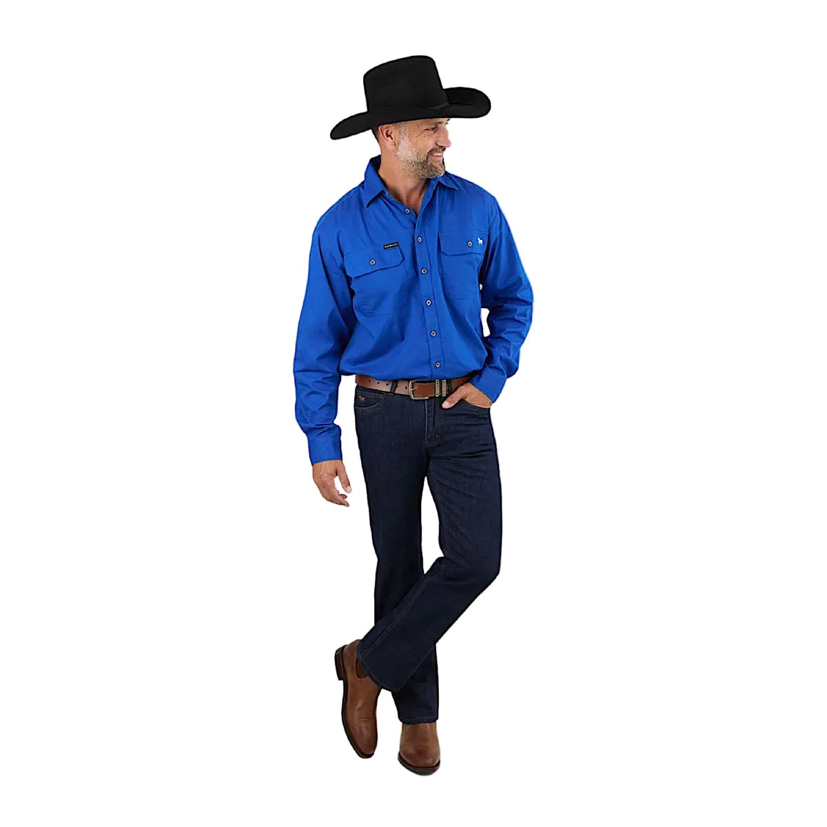 Ringers Western Men’s King River Full Button Work Shirt - Royal Blue