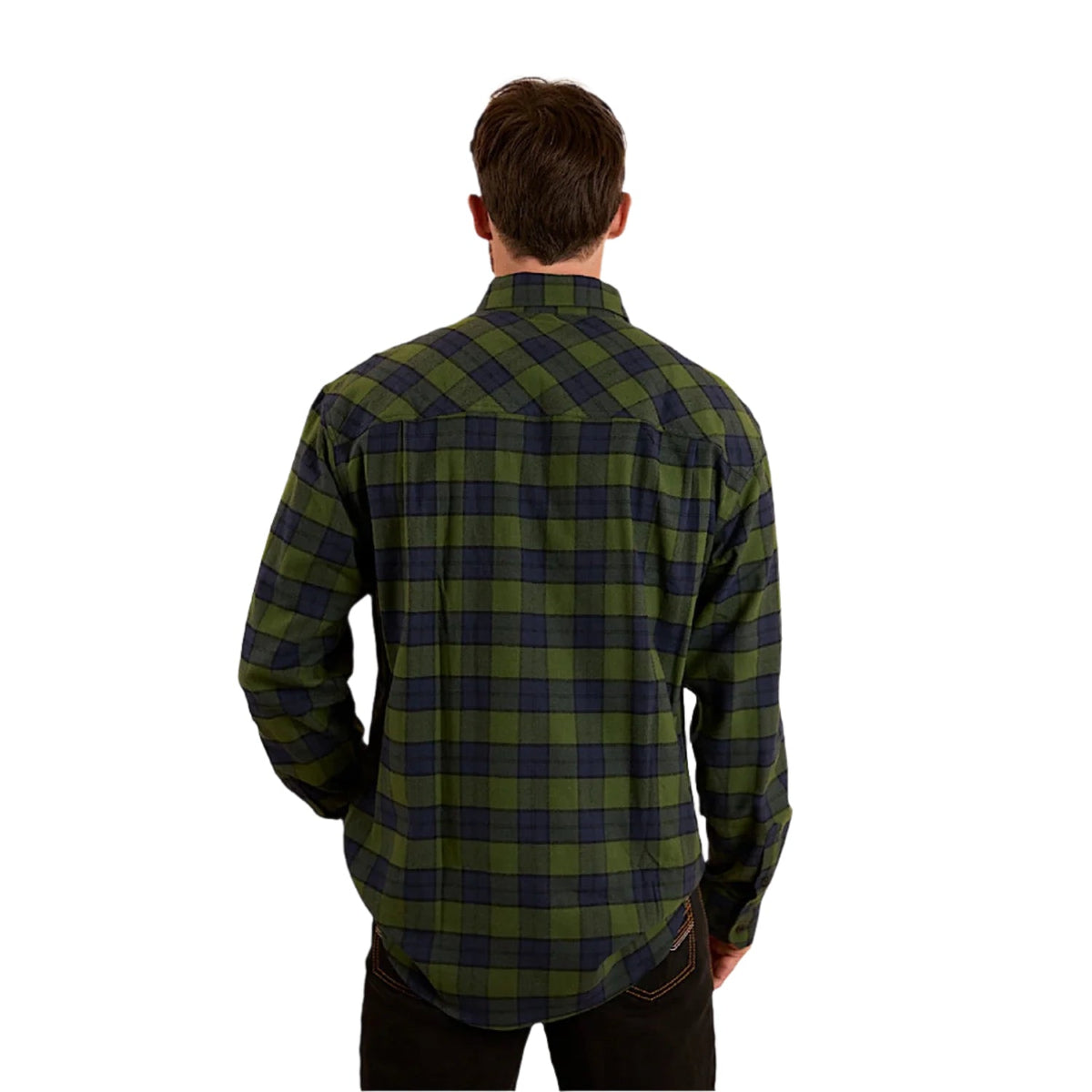 Ringers Western Men’s Kingswood Half Button Flannel - Pine / Navy