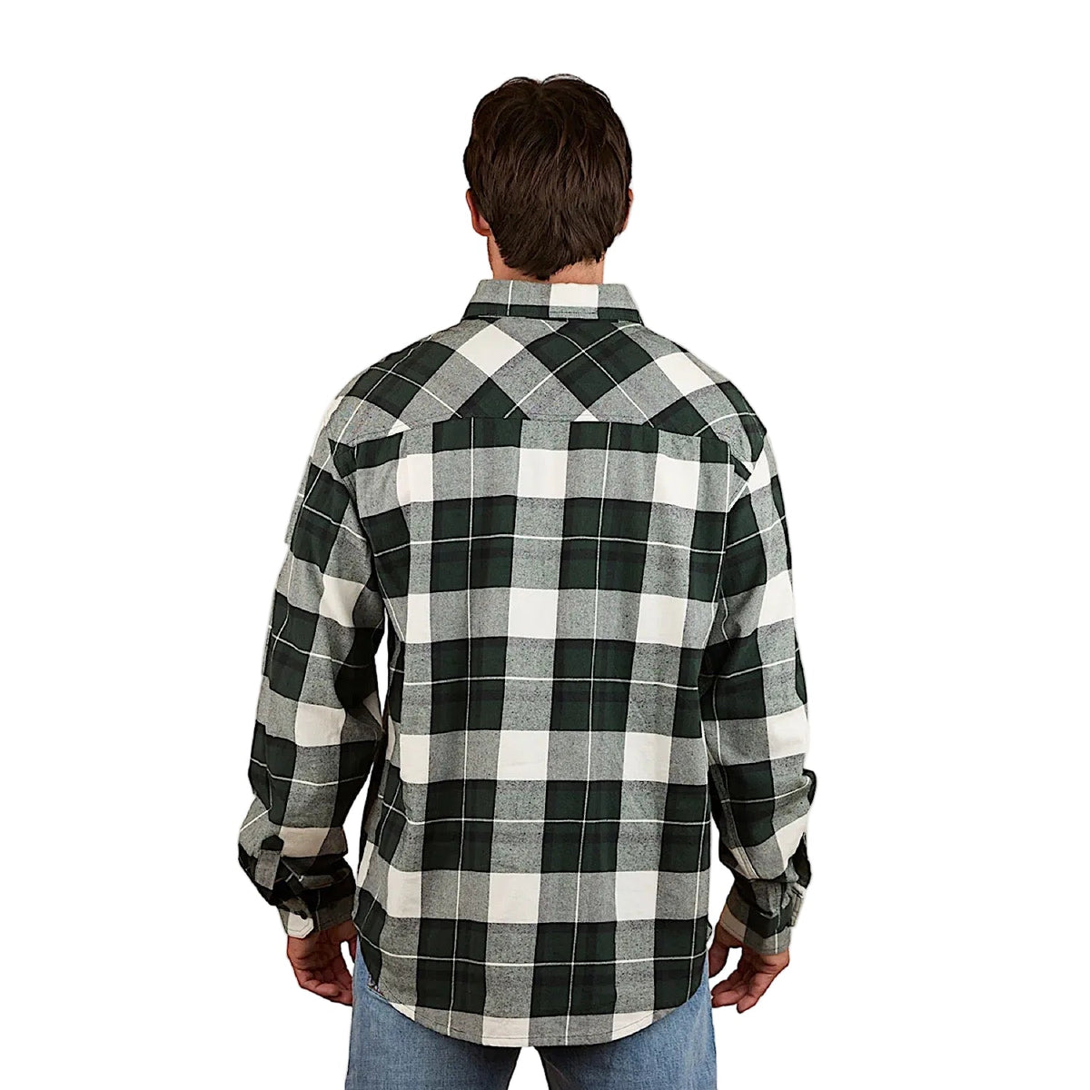 Ringers Western Men’s Kingswood Half Button Flannel - Pine / White