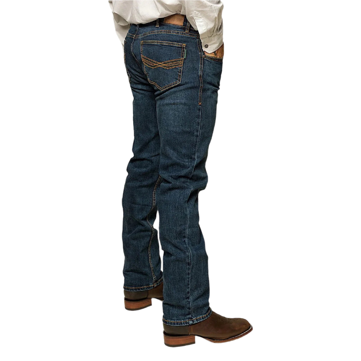 Ringers Western Men's Muster Slim Straight Fit Jean - Dark Wash Blue