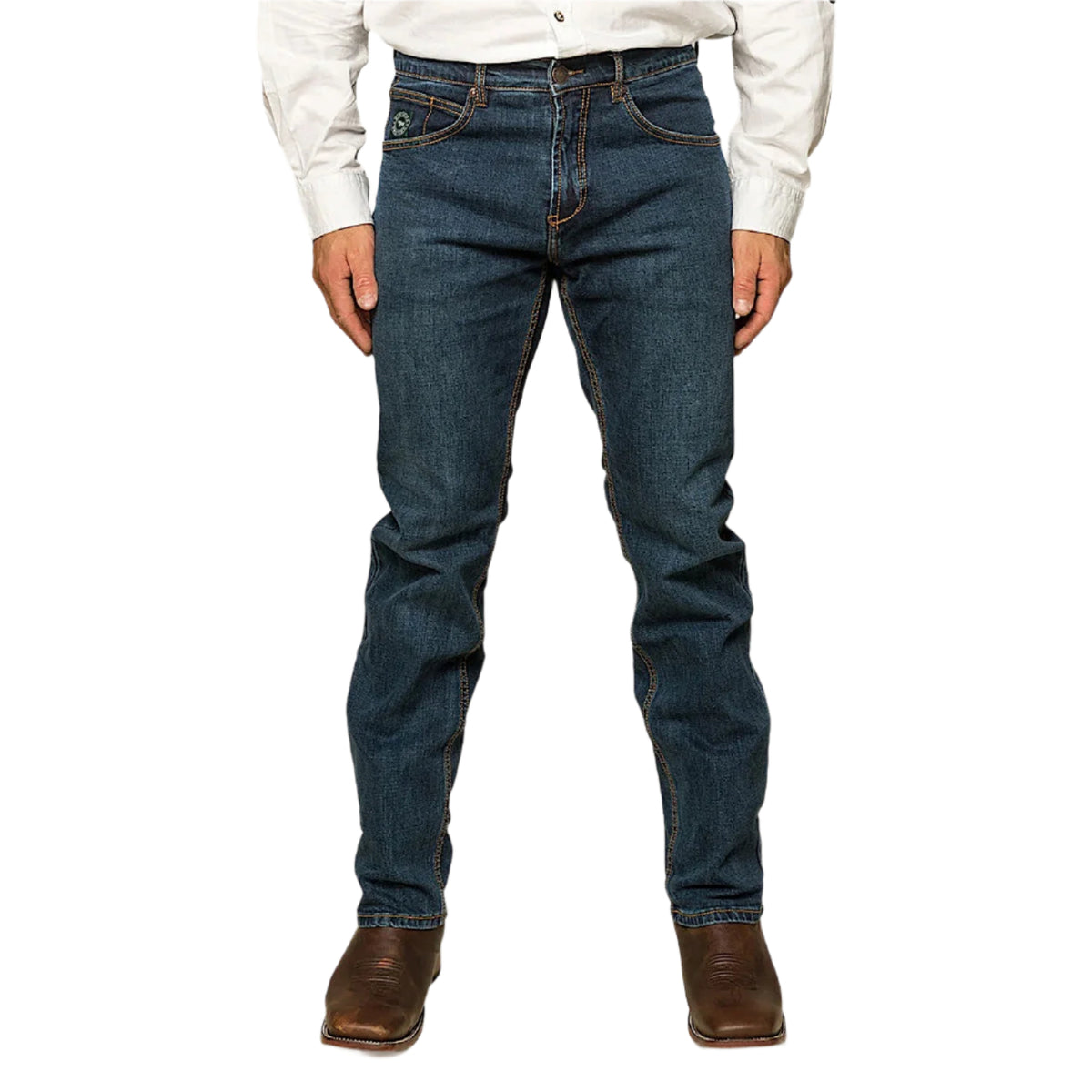 Ringers Western Men’s Muster Slim Straight Fit Jean - Dark Wash Blue