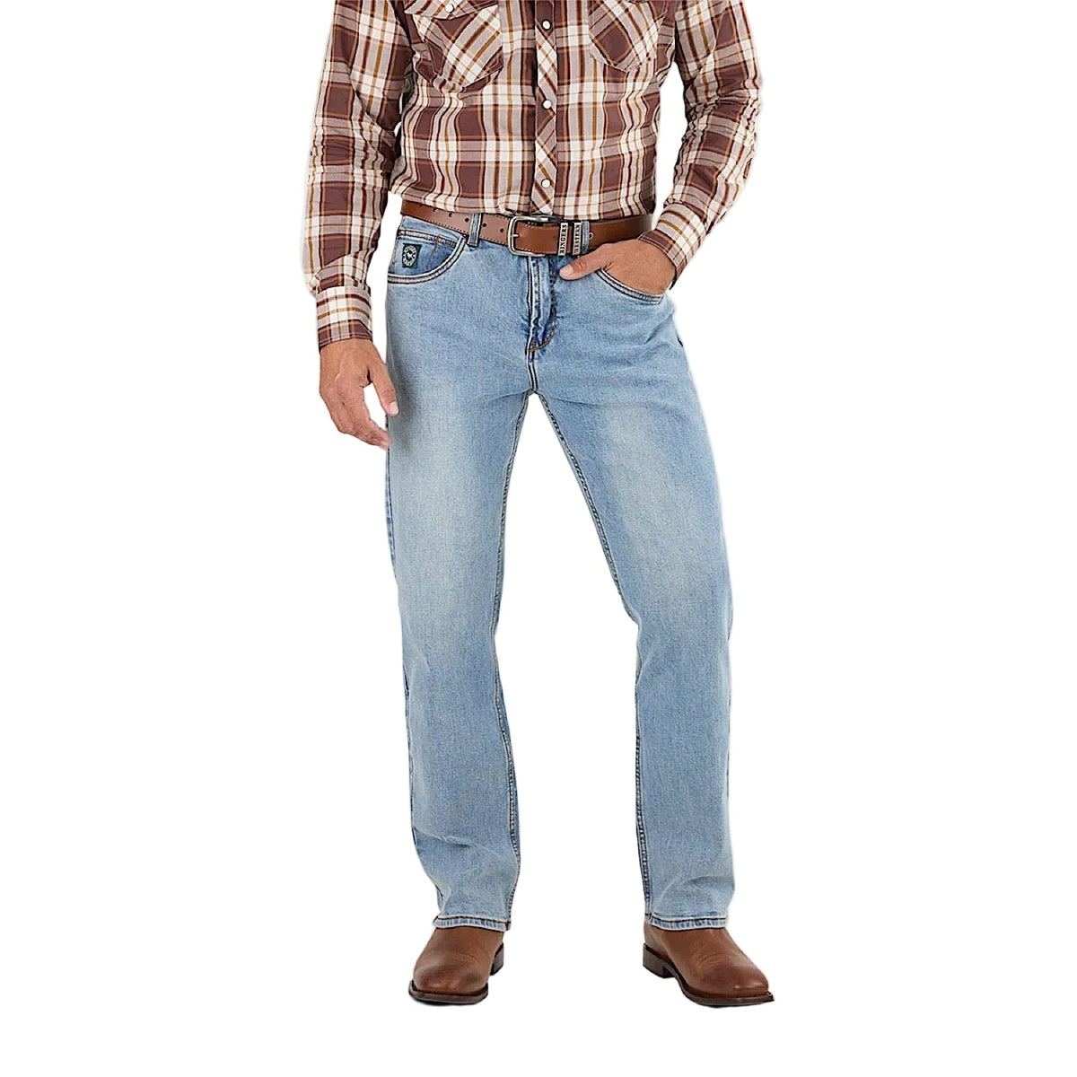 Ringers Western Men’s Muster Slim Straight Fit Jean - Light Wash Blue