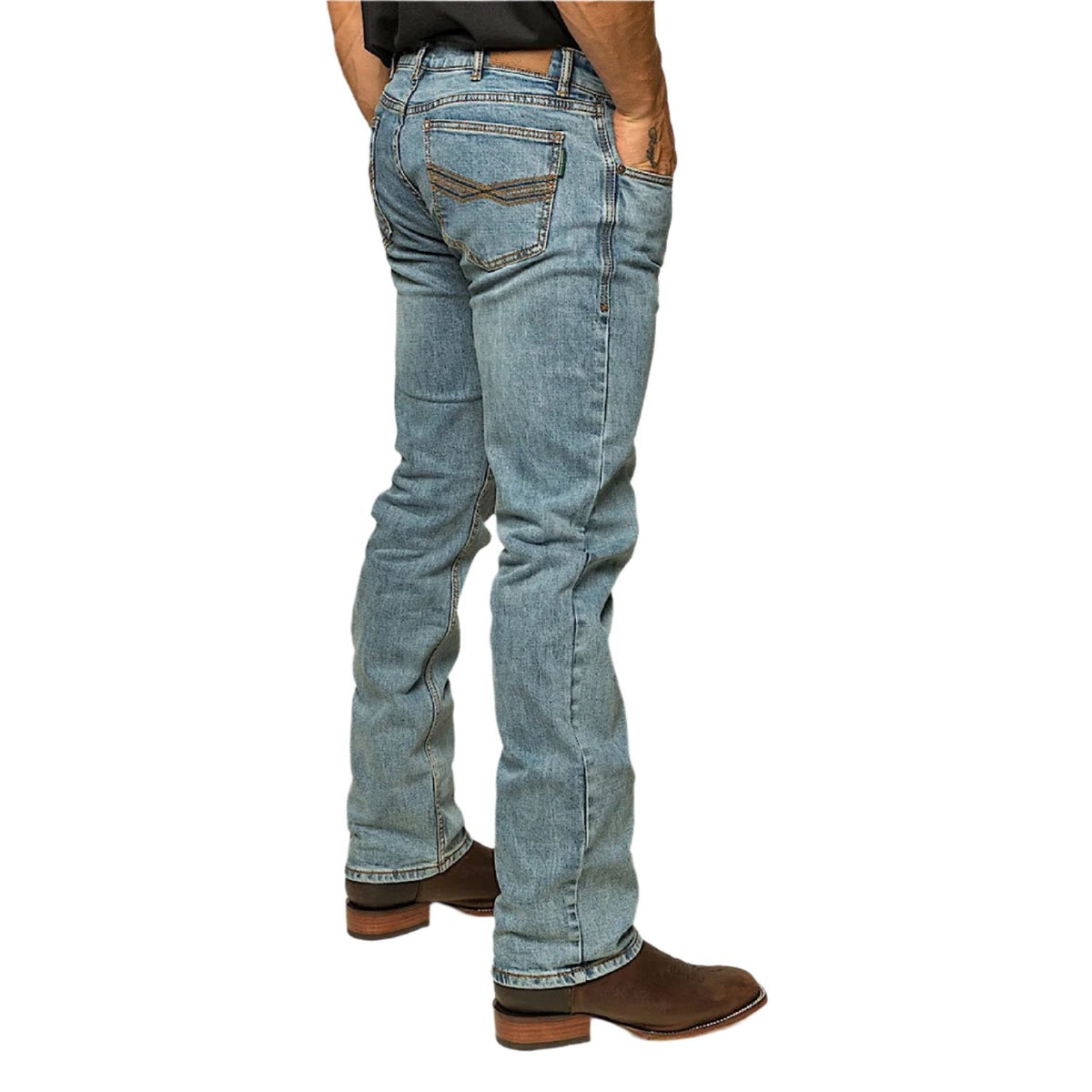 Ringers Western Men’s Muster Slim Straight Fit Jean - Light Wash Blue