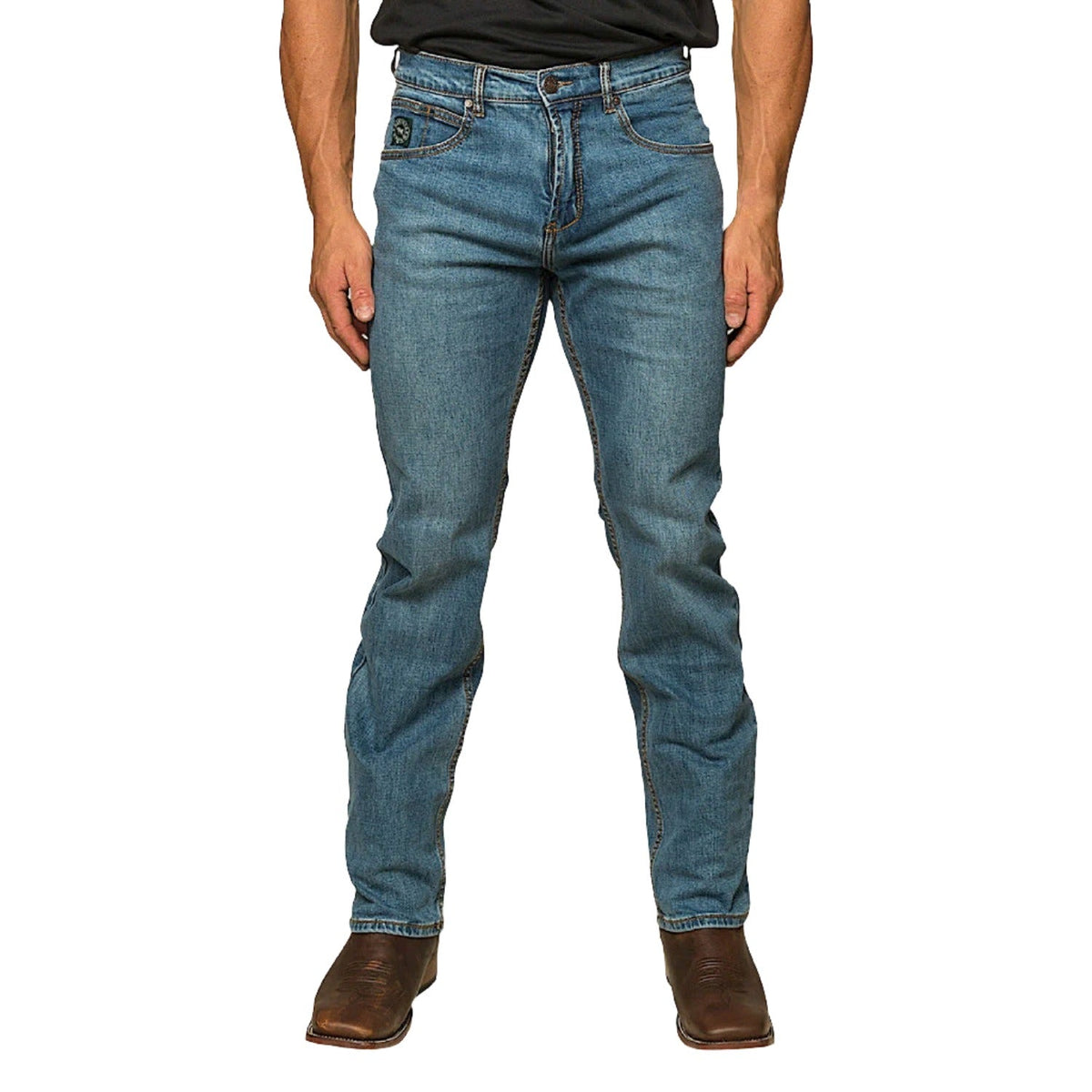 Ringers Western Men’s Muster Slim Straight Fit Jean - Mid Wash Blue