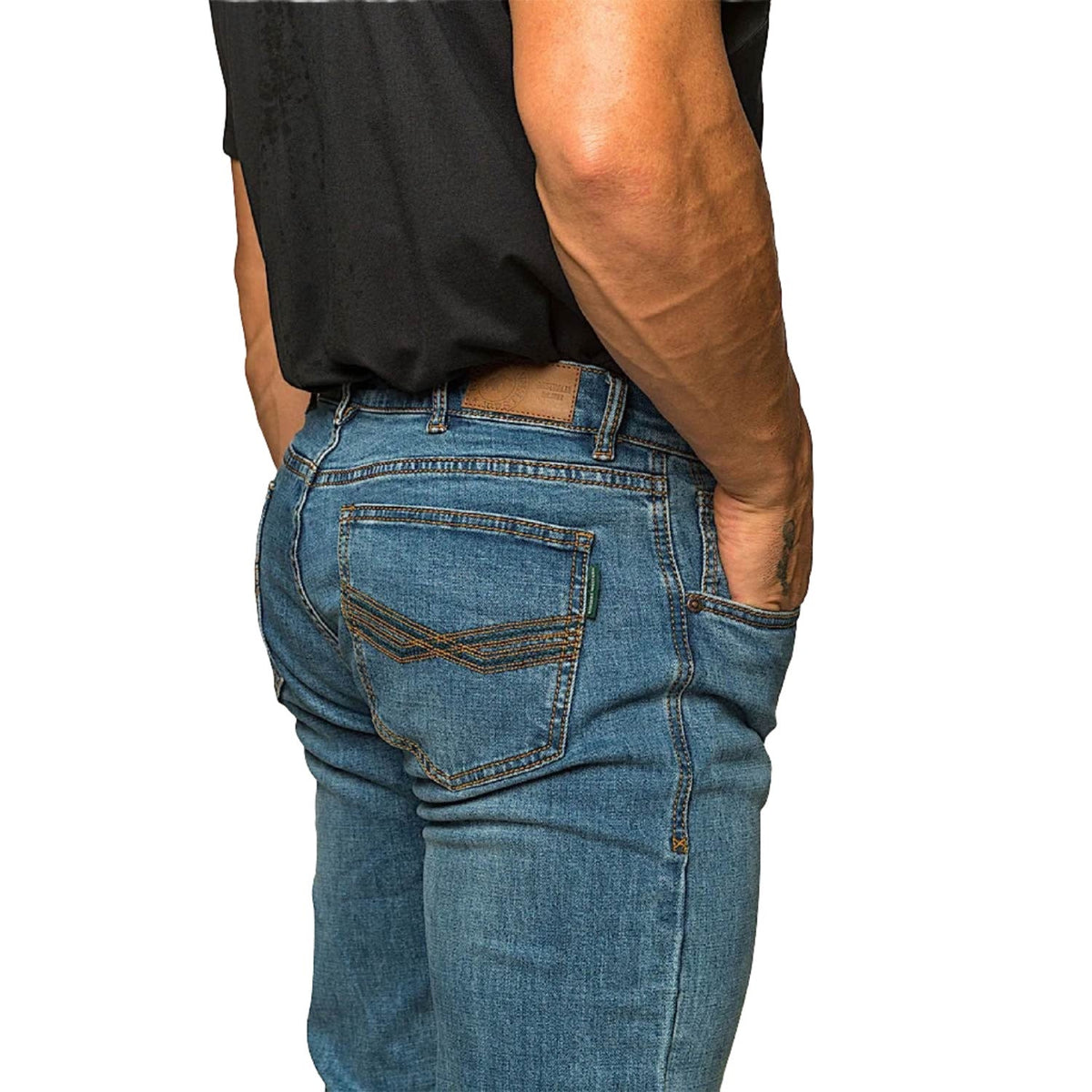 Ringers Western Men’s Muster Slim Straight Fit Jean - Mid Wash Blue