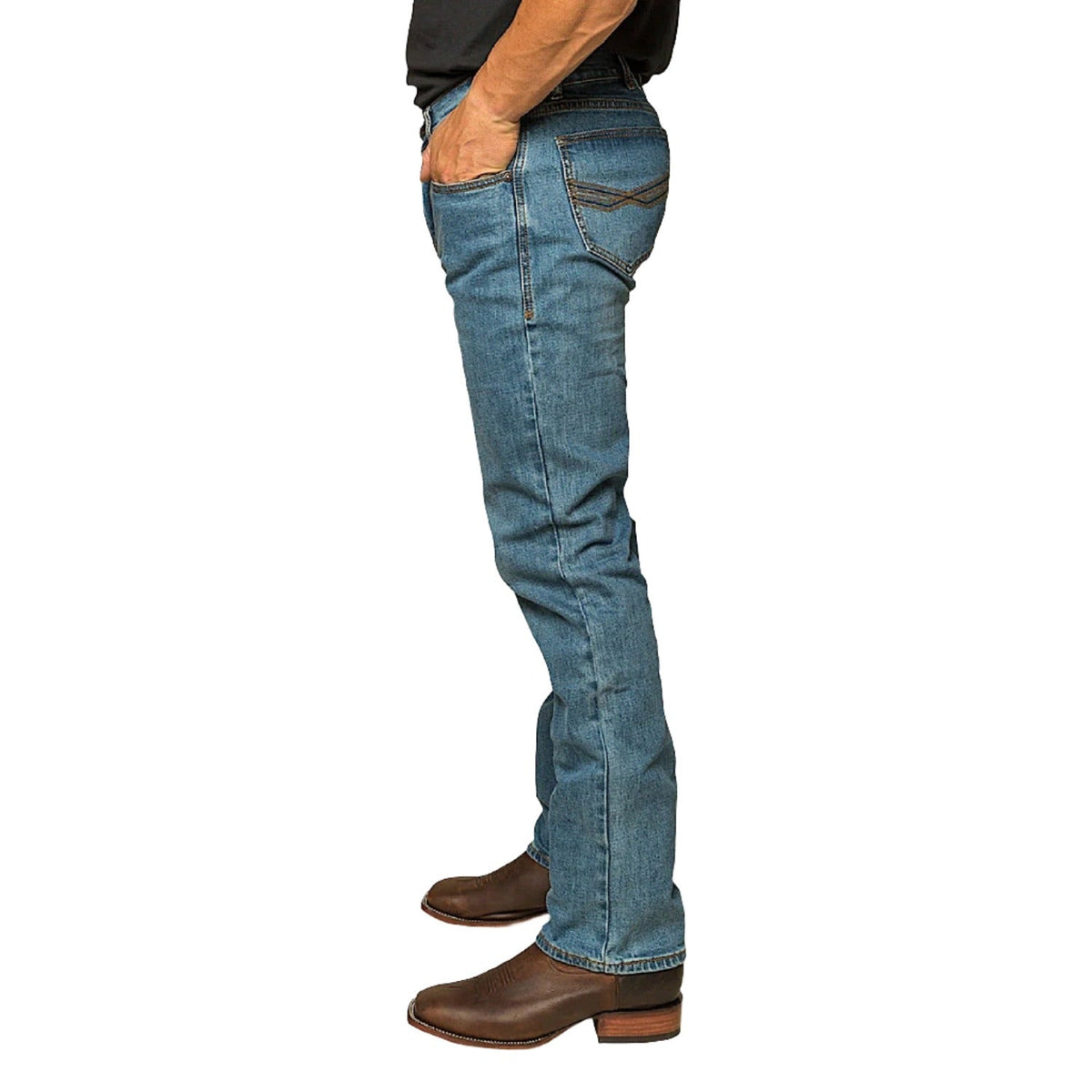 Ringers Western Men’s Muster Slim Straight Fit Jean - Mid Wash Blue