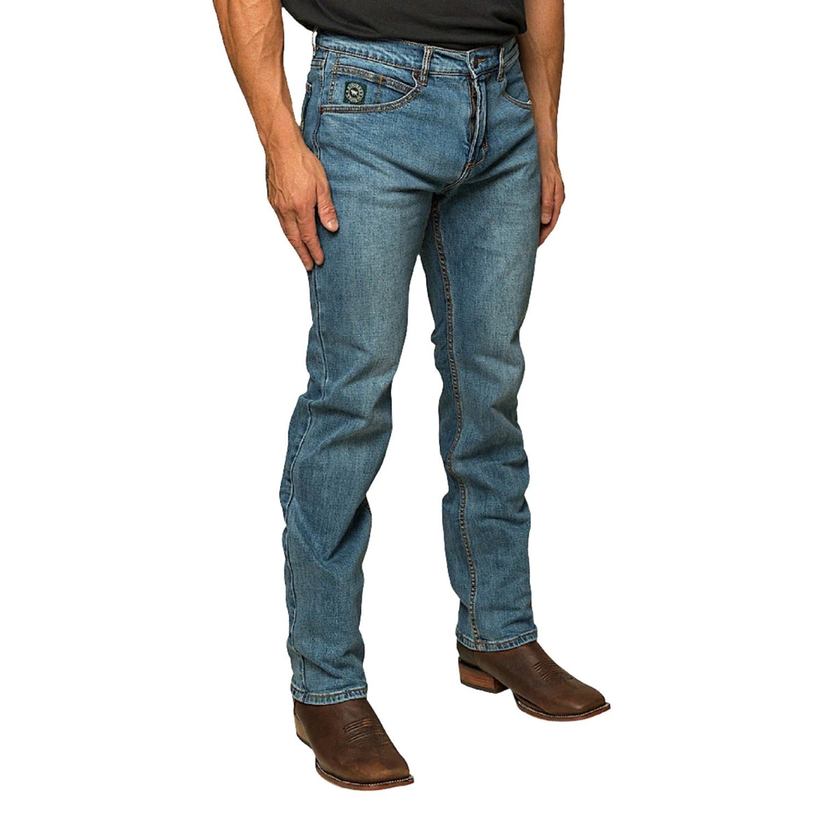 Ringers Western Men’s Muster Slim Straight Fit Jean - Mid Wash Blue