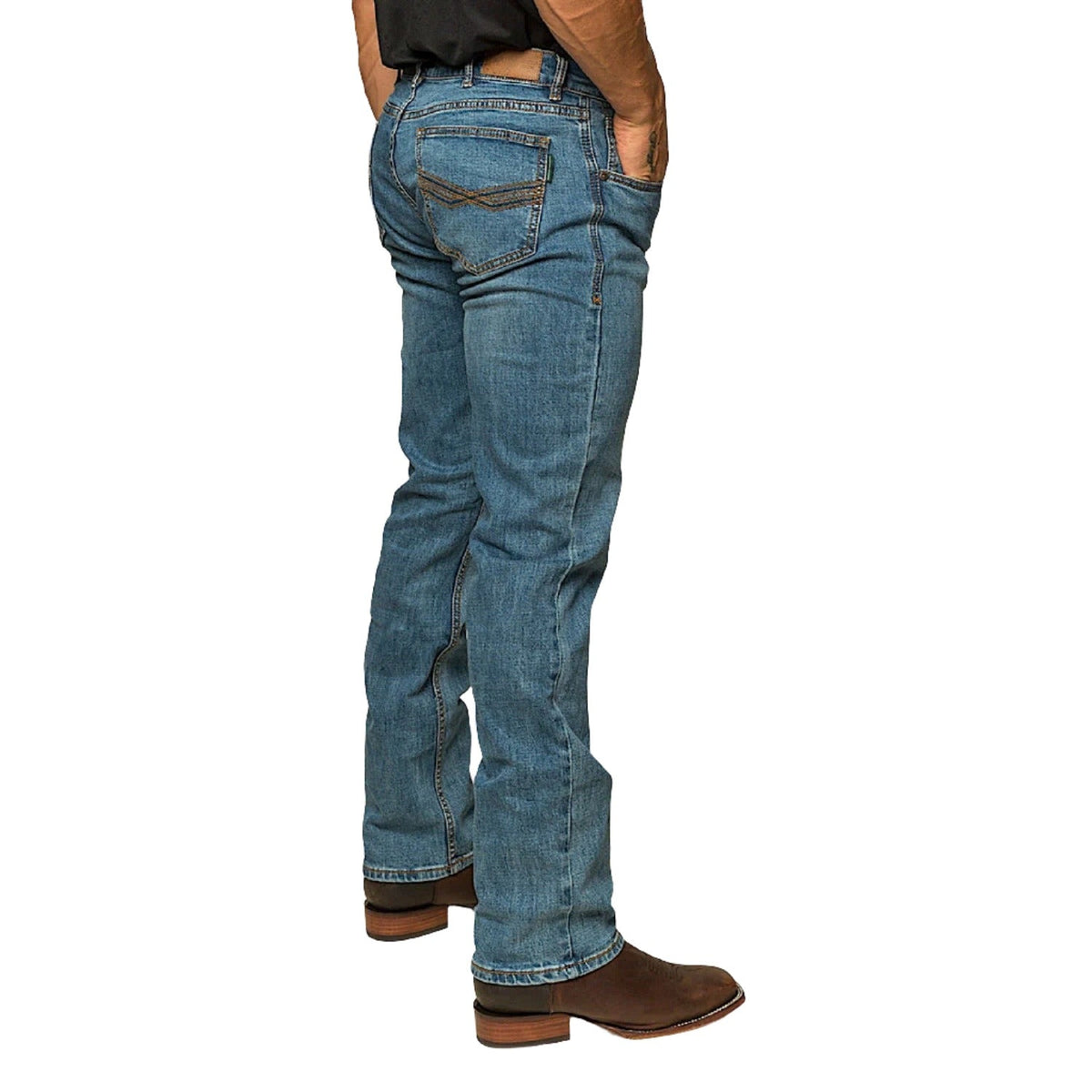 Ringers Western Men’s Muster Slim Straight Fit Jean - Mid Wash Blue