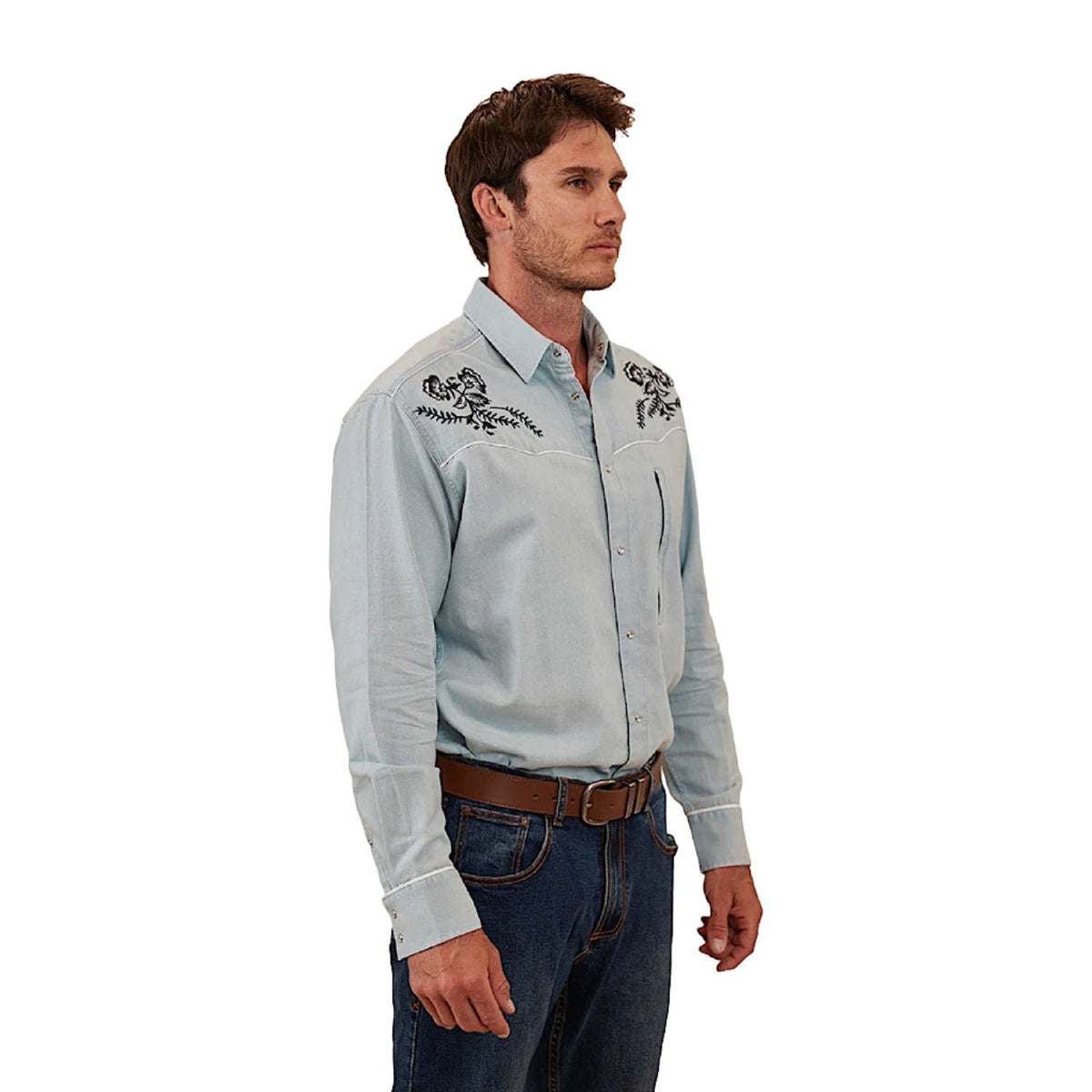 Ringers Western Men’s Neilsen Western Dress Shirt - Chambray