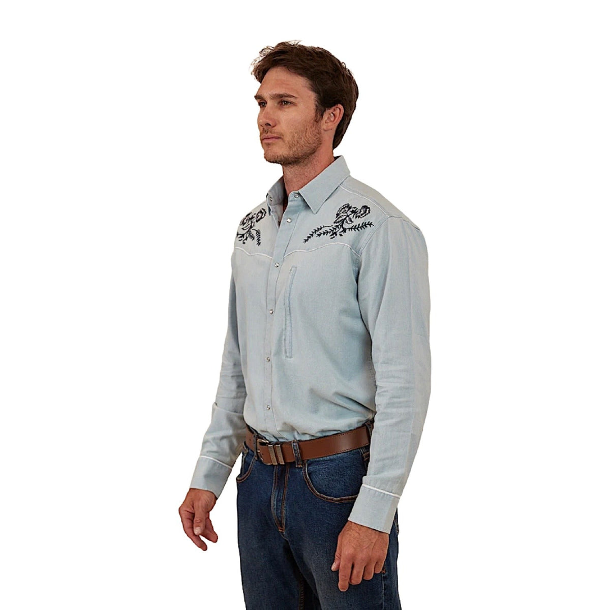 Ringers Western Men’s Neilsen Western Dress Shirt - Chambray