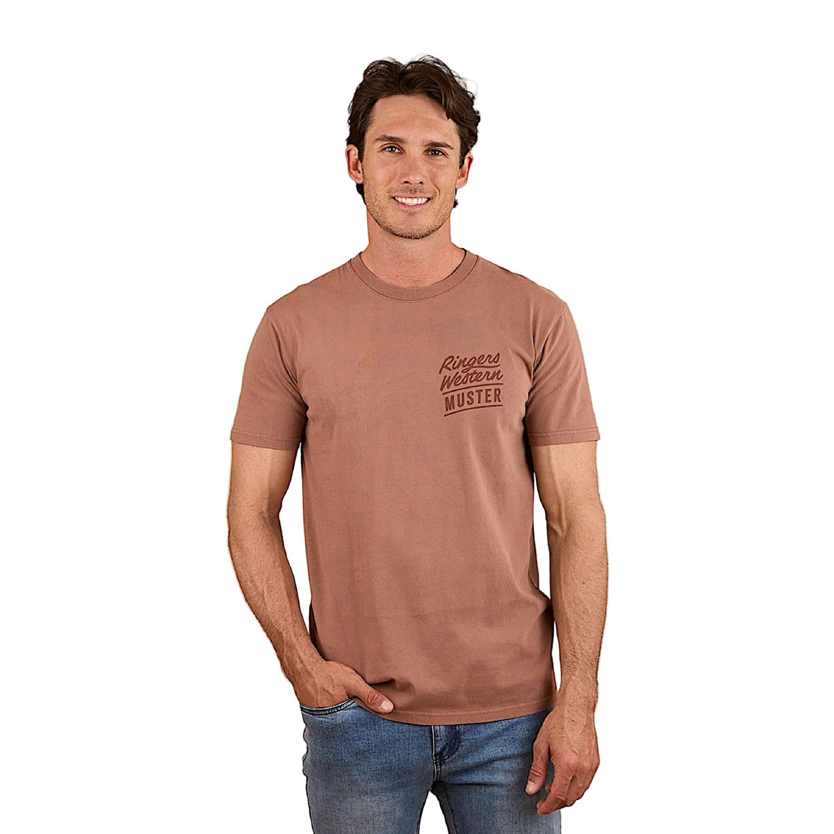 Ringers Western Men’s Ringers of the Sky Stock Fit T-Shirt - Saddle Brown