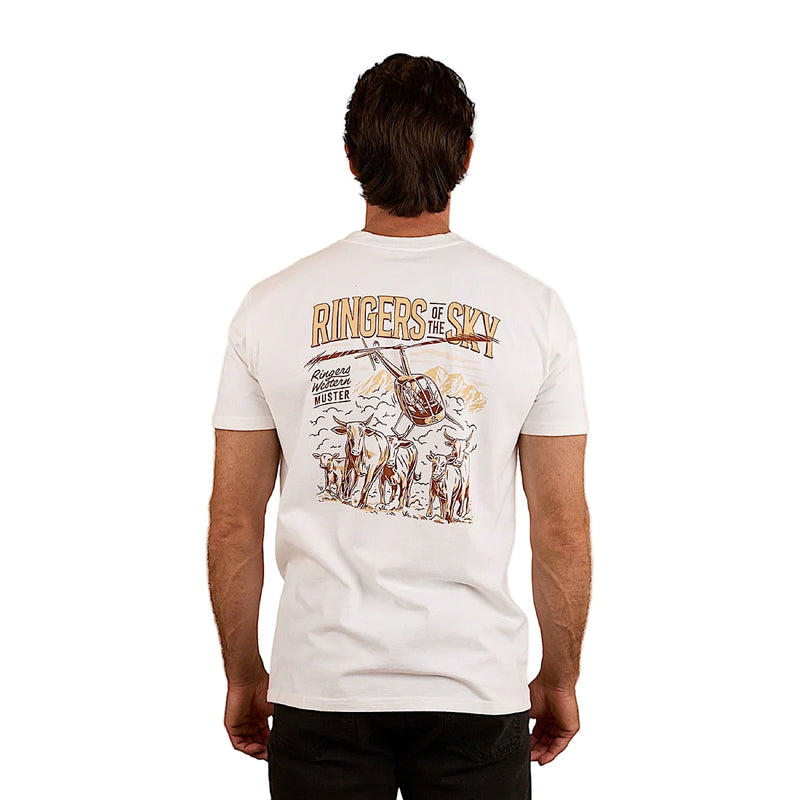 Ringers Western Men’s Ringers of the Sky Stock Fit T-Shirt - White
