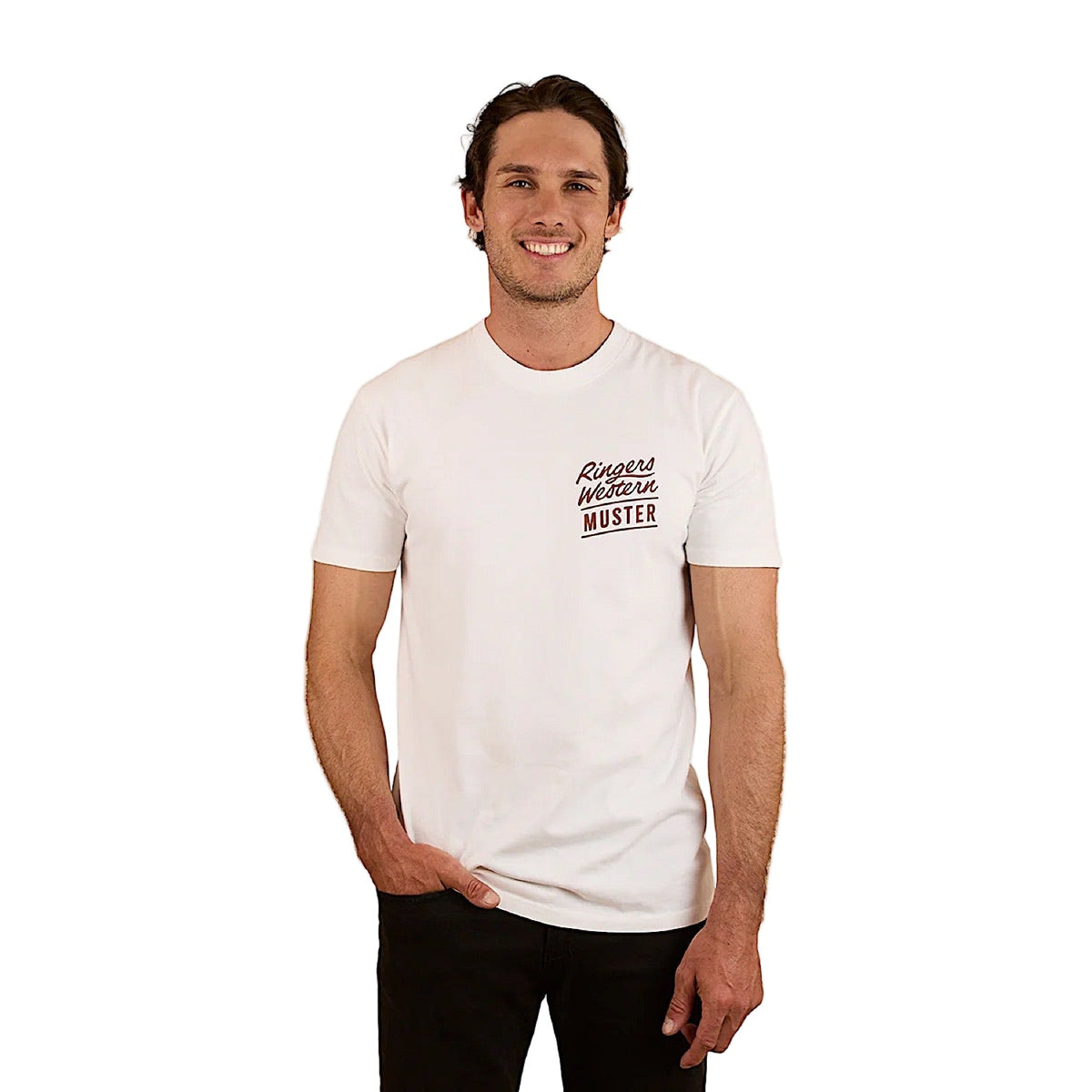 Ringers Western Men’s Ringers of the Sky Stock Fit T-Shirt - White