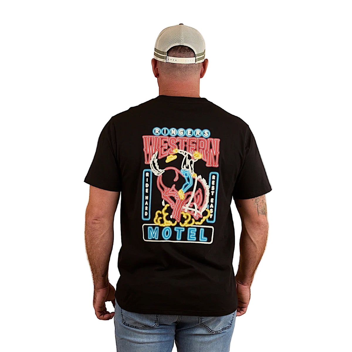 Ringers Western Men’s Ride Hard Loose Fit T-Shirt - Black