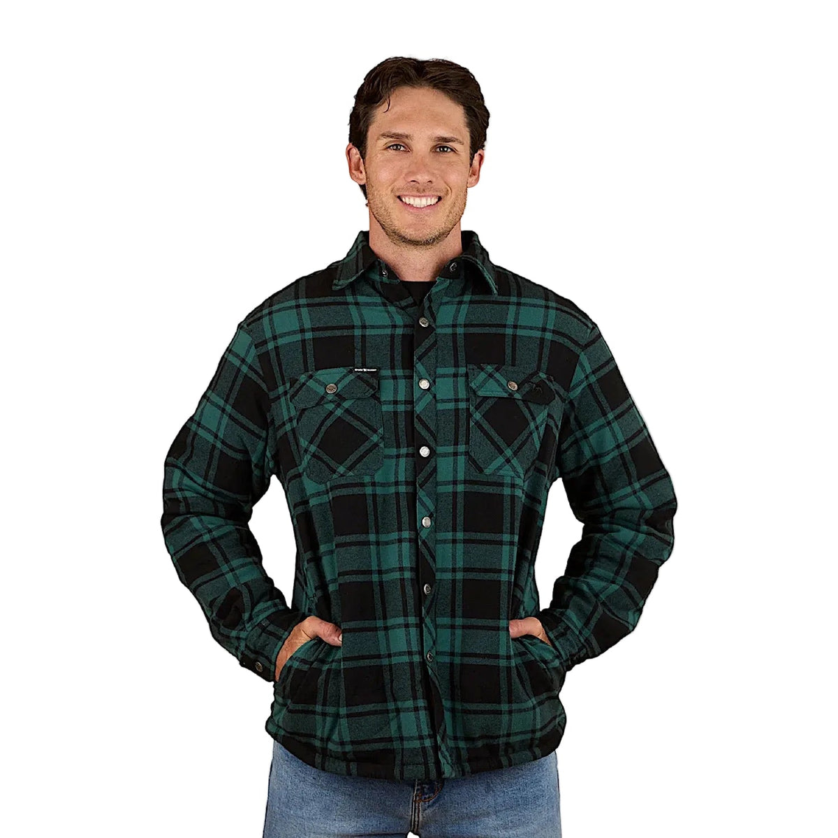 Ringers Western Men’s Sawyer Sherpa Flannel - Pine/Charcoal