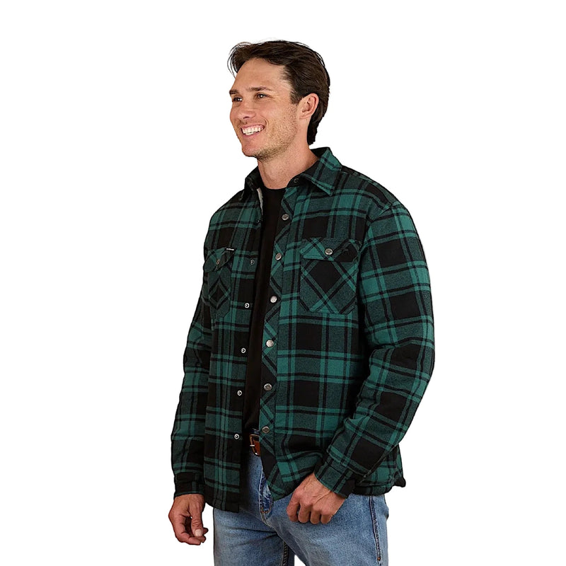 Ringers Western Men’s Sawyer Sherpa Flannel - Pine/Charcoal