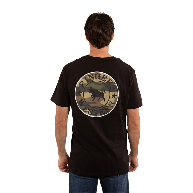 Ringers Western Men’s Signature Bull Loose T-Shirt - Black/Camo