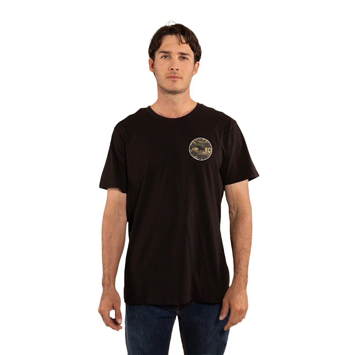 Ringers Western Men’s Signature Bull Loose T-Shirt - Black/Camo