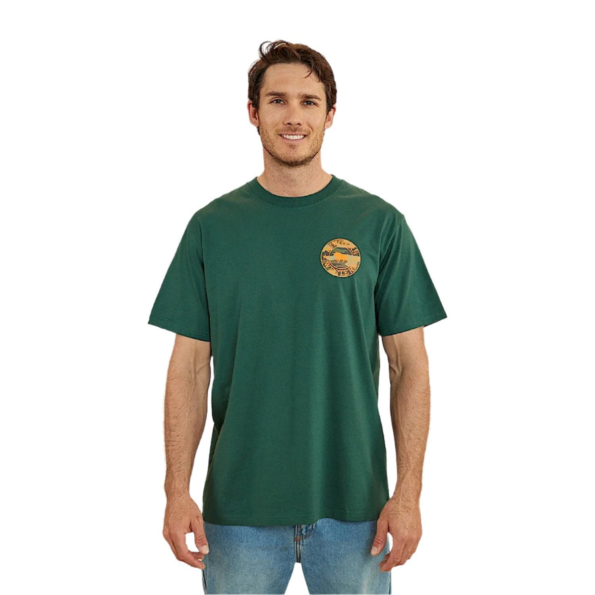 Ringers Western Men’s Signature Bull Men’s Loose T-Shirt - Pine/Camo
