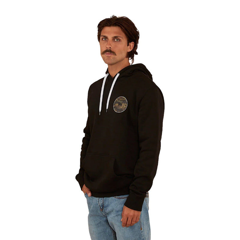 Ringers Western Men’s Signature Bull Pullover Hoodie - Black with Camo Print