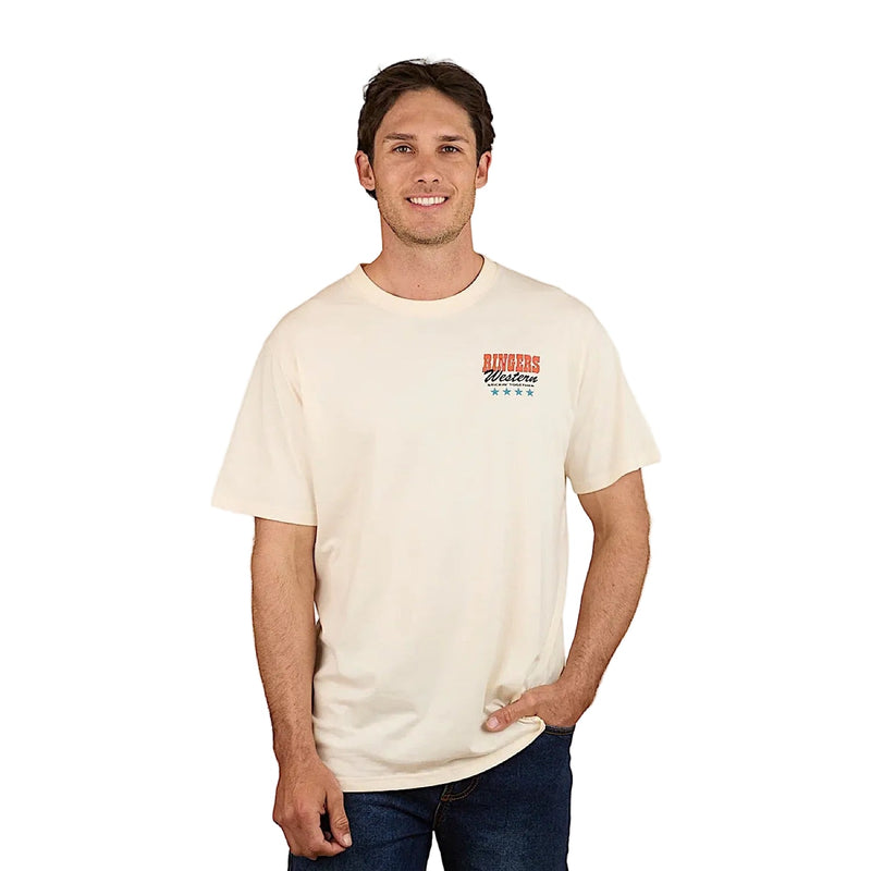 Ringers Western Men’s Stickin Together Loose Fit T-Shirt - Off White