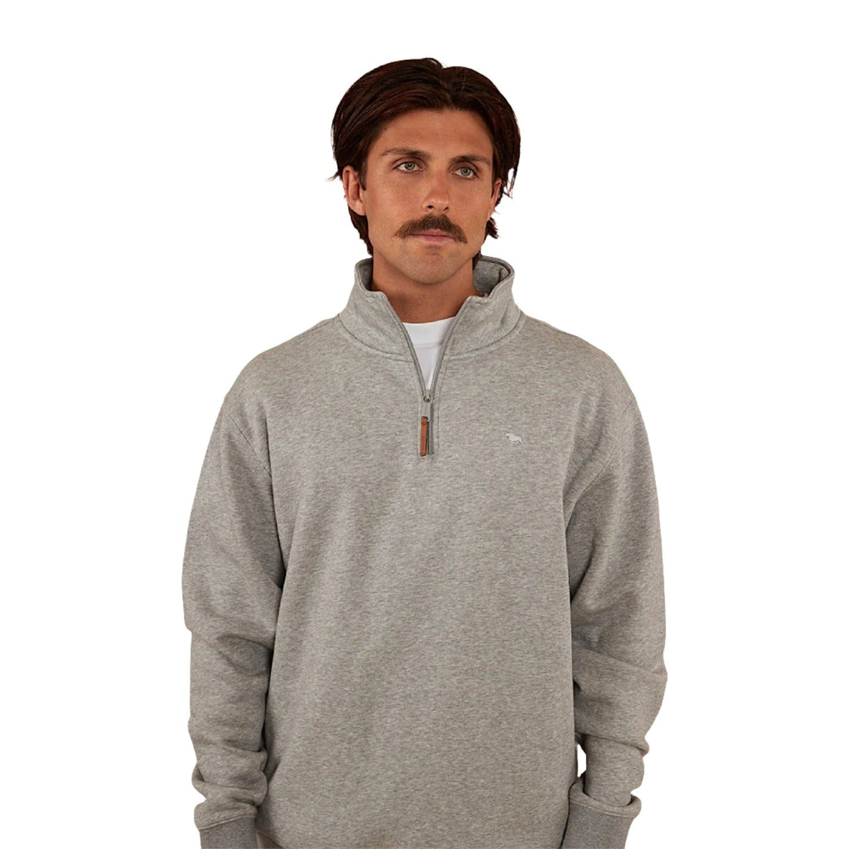 Ringers Western Men’s Strand 1/4 Zip Crew - Grey Marle