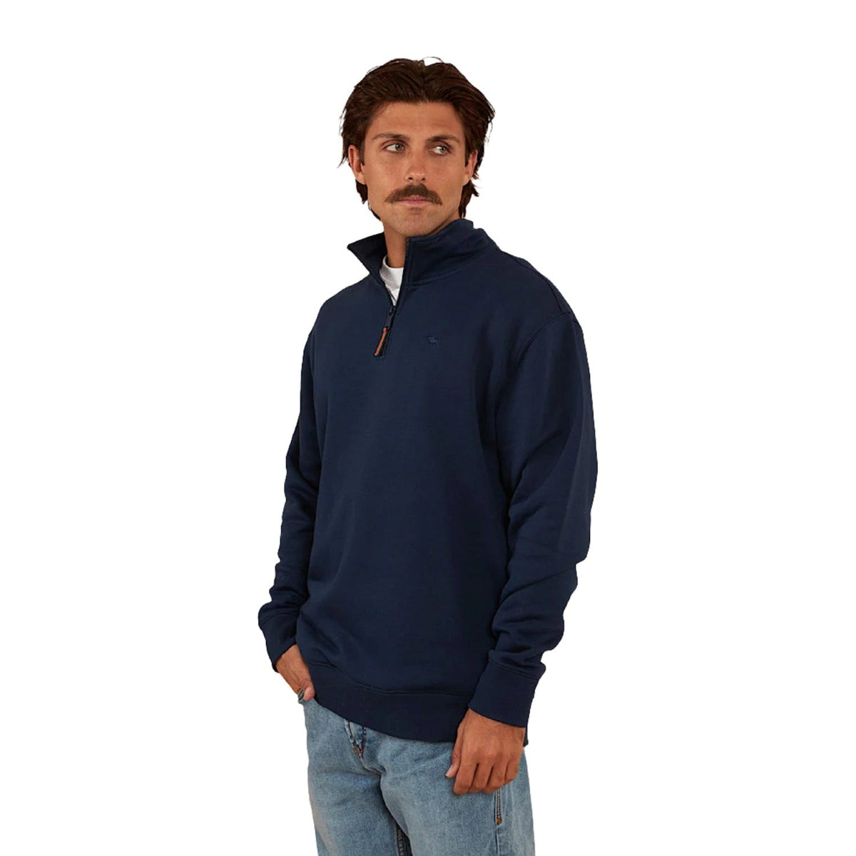 Ringers Western Men’s Strand 1/4 Zip Crew - Navy