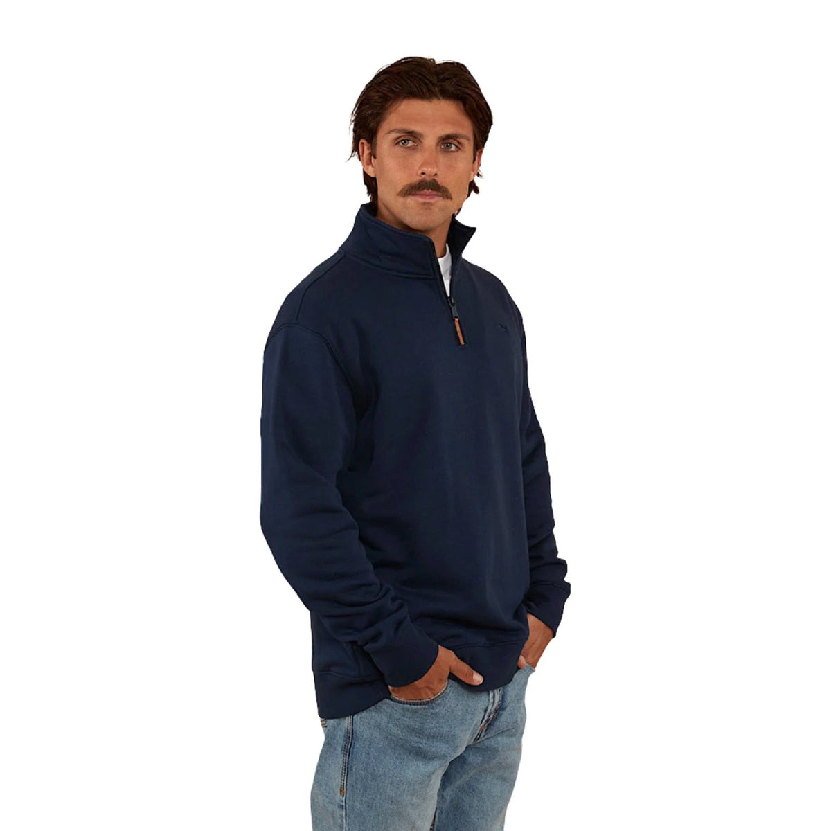Ringers Western Men’s Strand 1/4 Zip Crew - Navy