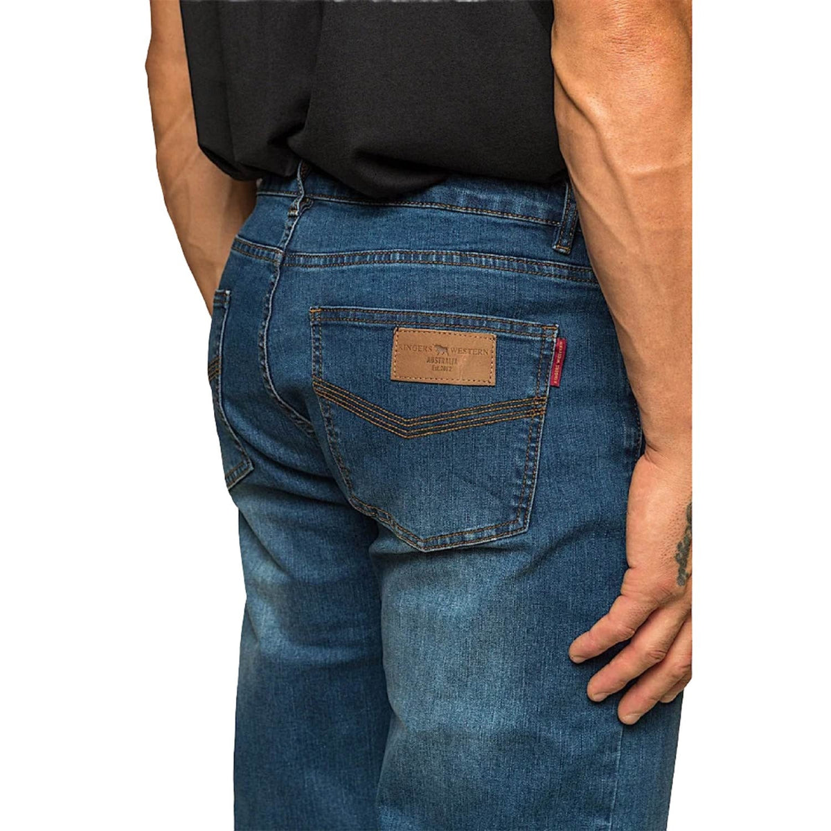 Ringers Western Men’s Sturt Relaxed Leg Jean - Mid Blue