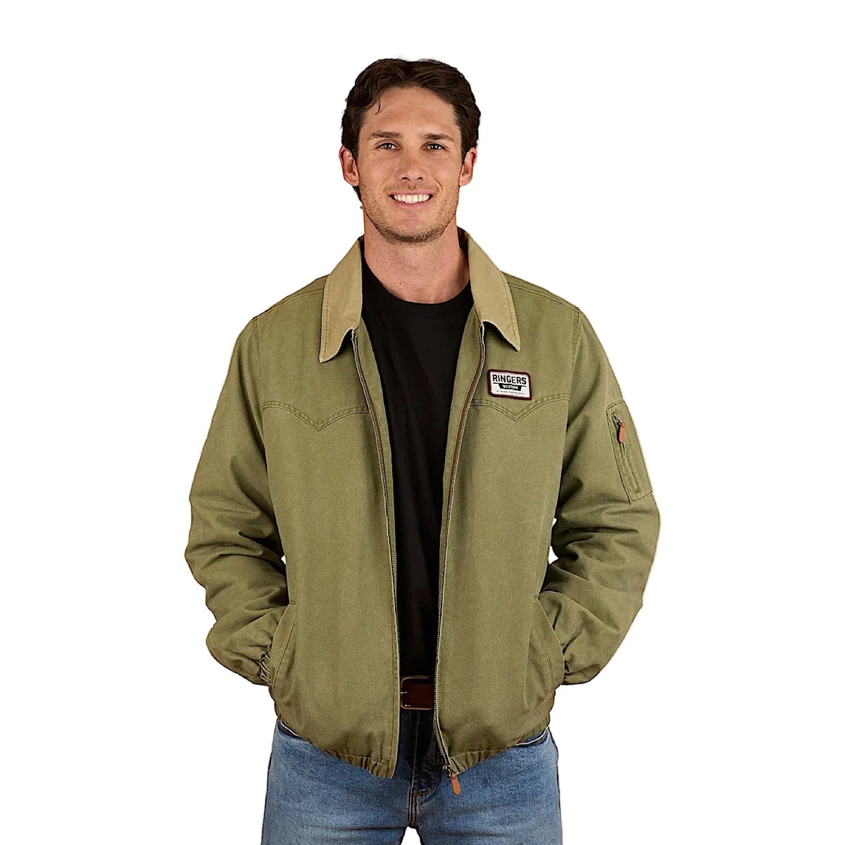 Ringers Western Men’s Suffolk Western Bomber Jacket - Military Green