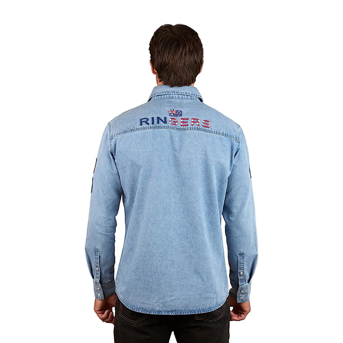 Ringers Western Men’s Young And Free Western Shirt - Light Wash Blue