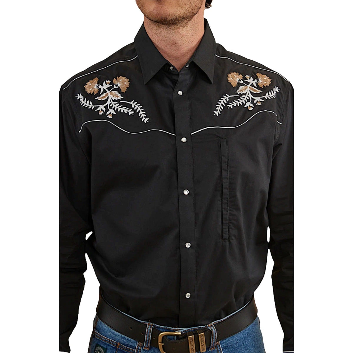 Ringers Western Neilsen Mens Western Dress Shirt - Black
