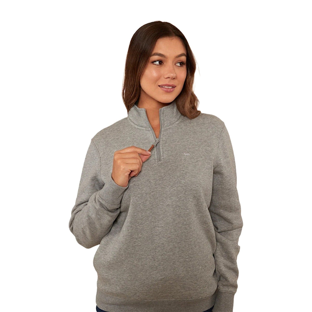 Ringers Western Peninsula Women’s 1/4 Zip Crew - Grey Marle