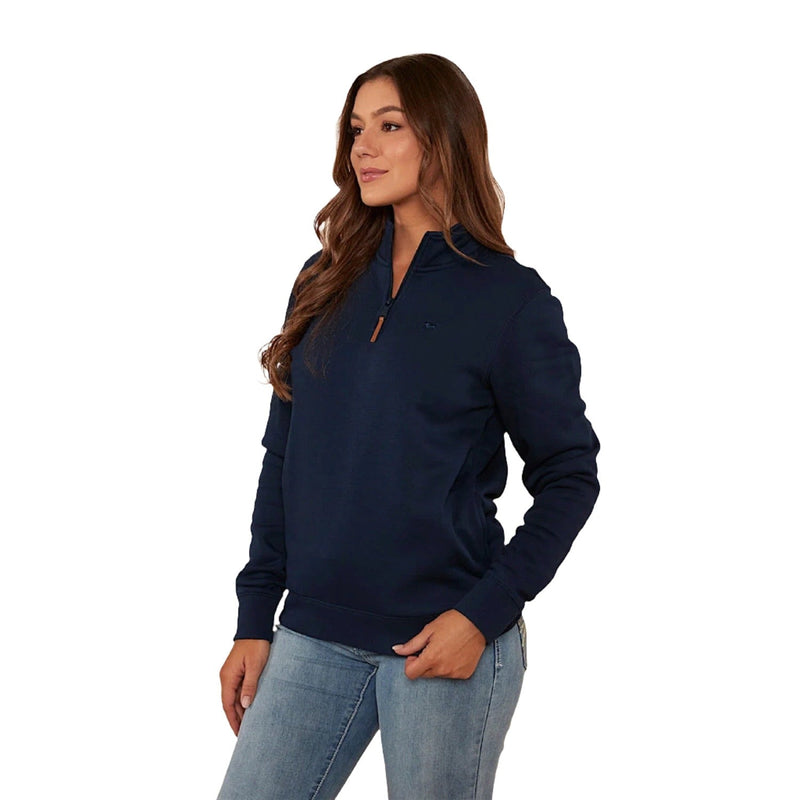 Ringers Western Women’s Peninsula 1/4 Zip Crew - Navy