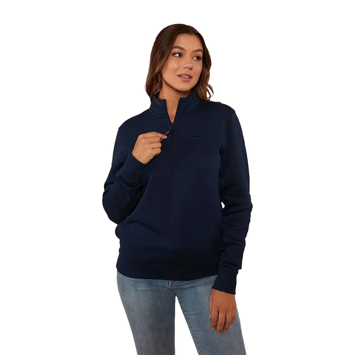 Ringers Western Women’s Peninsula 1/4 Zip Crew - Navy