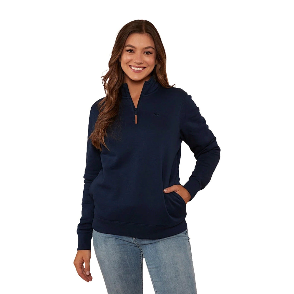 Ringers Western Women’s Peninsula 1/4 Zip Crew - Navy