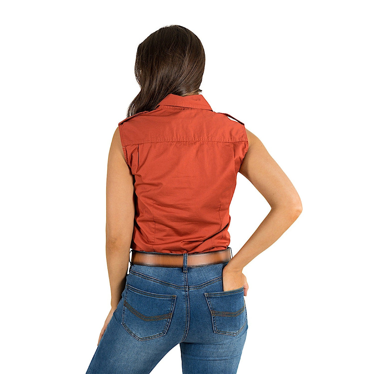 Ringers Western Pentecost River Women’s Sleeveless Work Shirt - Terracotta