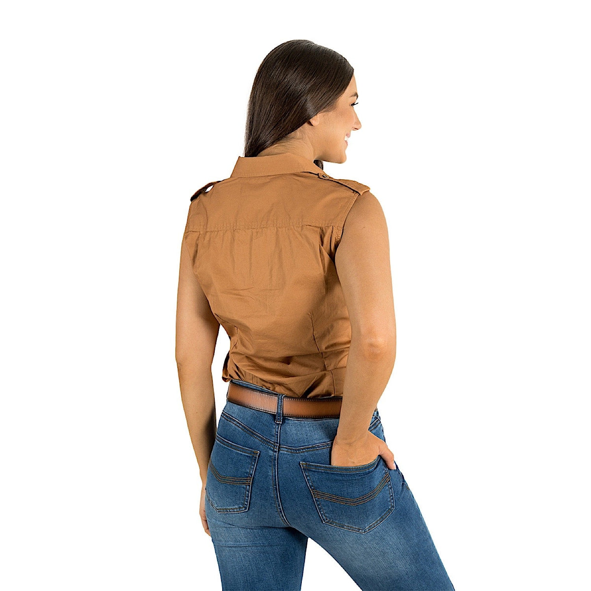 Ringers Western Pentecost River Women’s Sleeveless Work Shirt - Rust