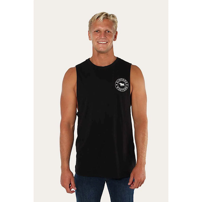 Ringers Western Signature Bull Men’s Muscle Tank - Black/White