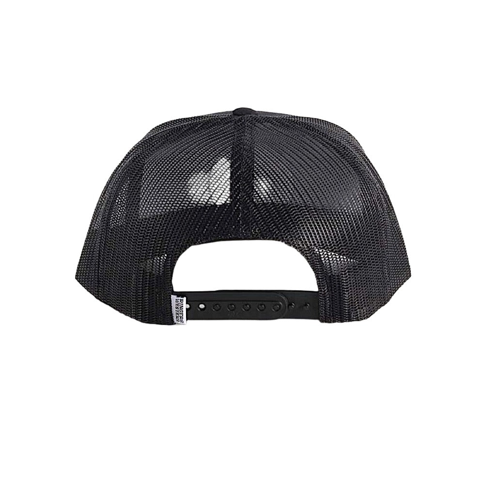 Ringers Western Signature Bull Trucker Cap - Black with Black & Pink Patch