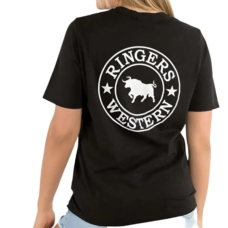 Ringers Western Signature Bull Women’s Classic Fit T-Shirt - Black/White