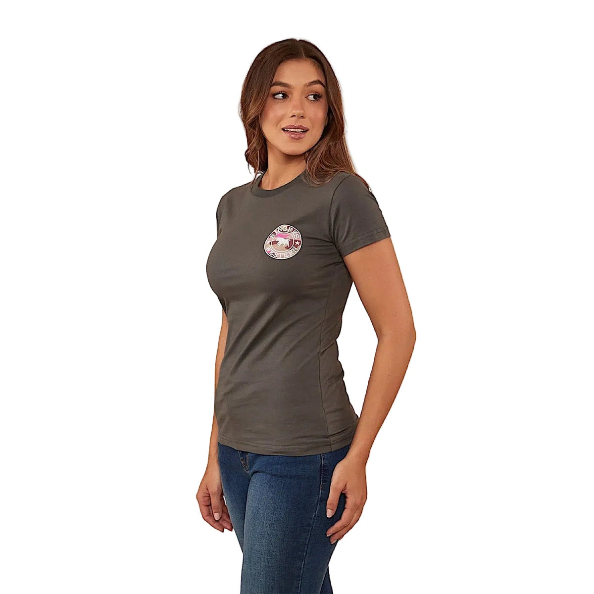 Ringers Western Signature Bull Women’s Classic Fit T-Shirt - Vintage Black/Pink Camo
