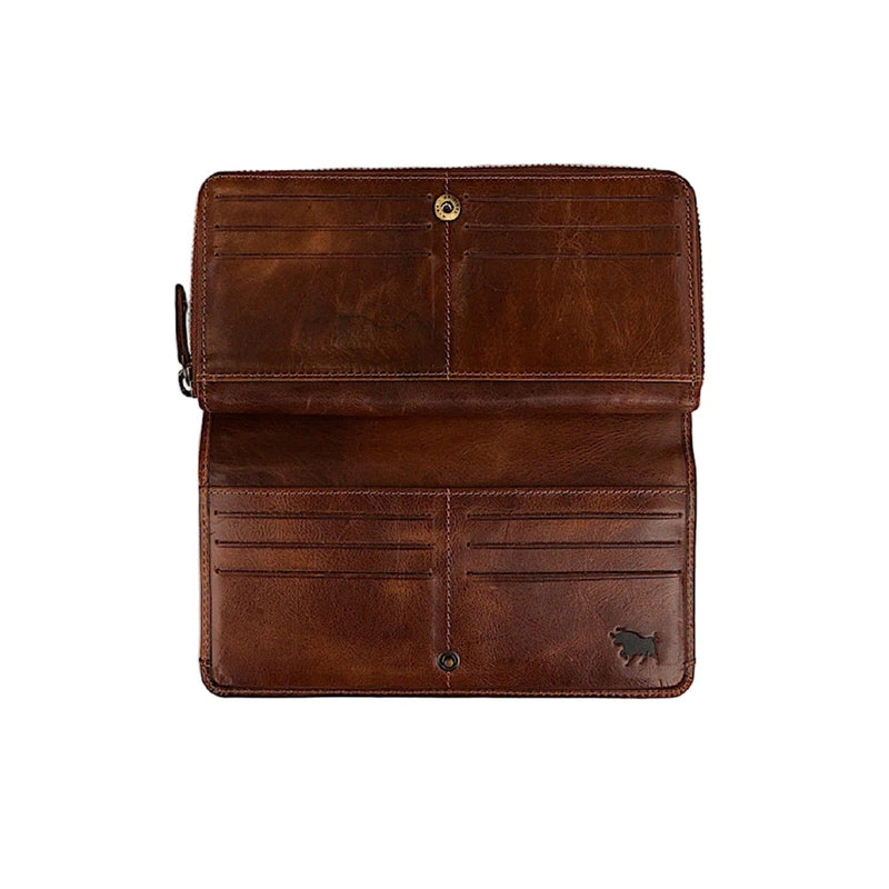 Ringers Western Toro Dama Zip Purse - Cognac