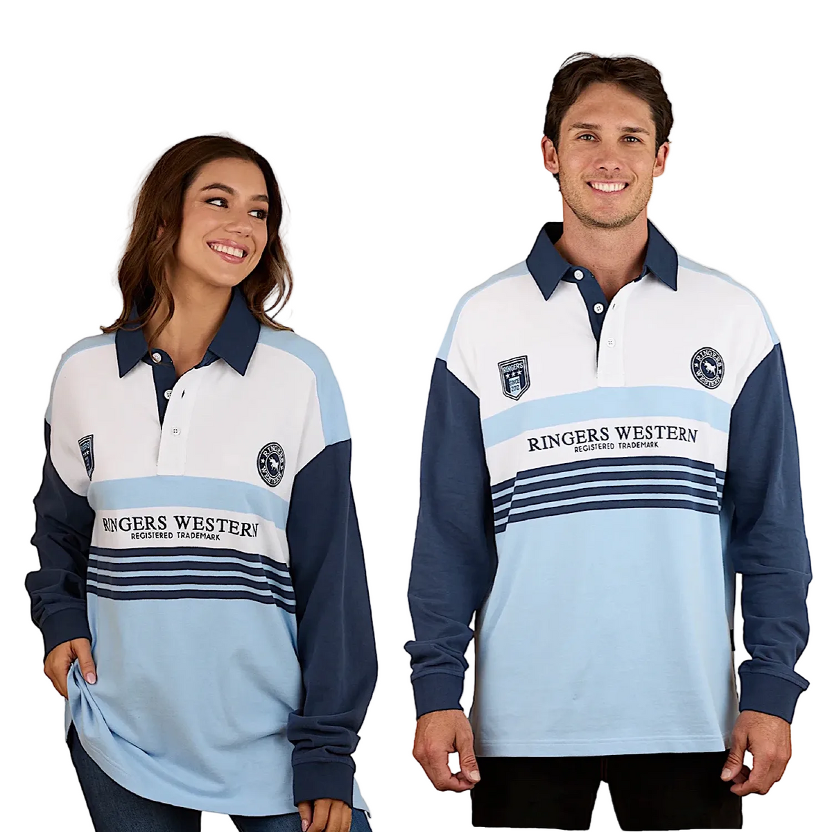 Ringers Western Unisex Stadium Oversized Rugby Jersey - Blue