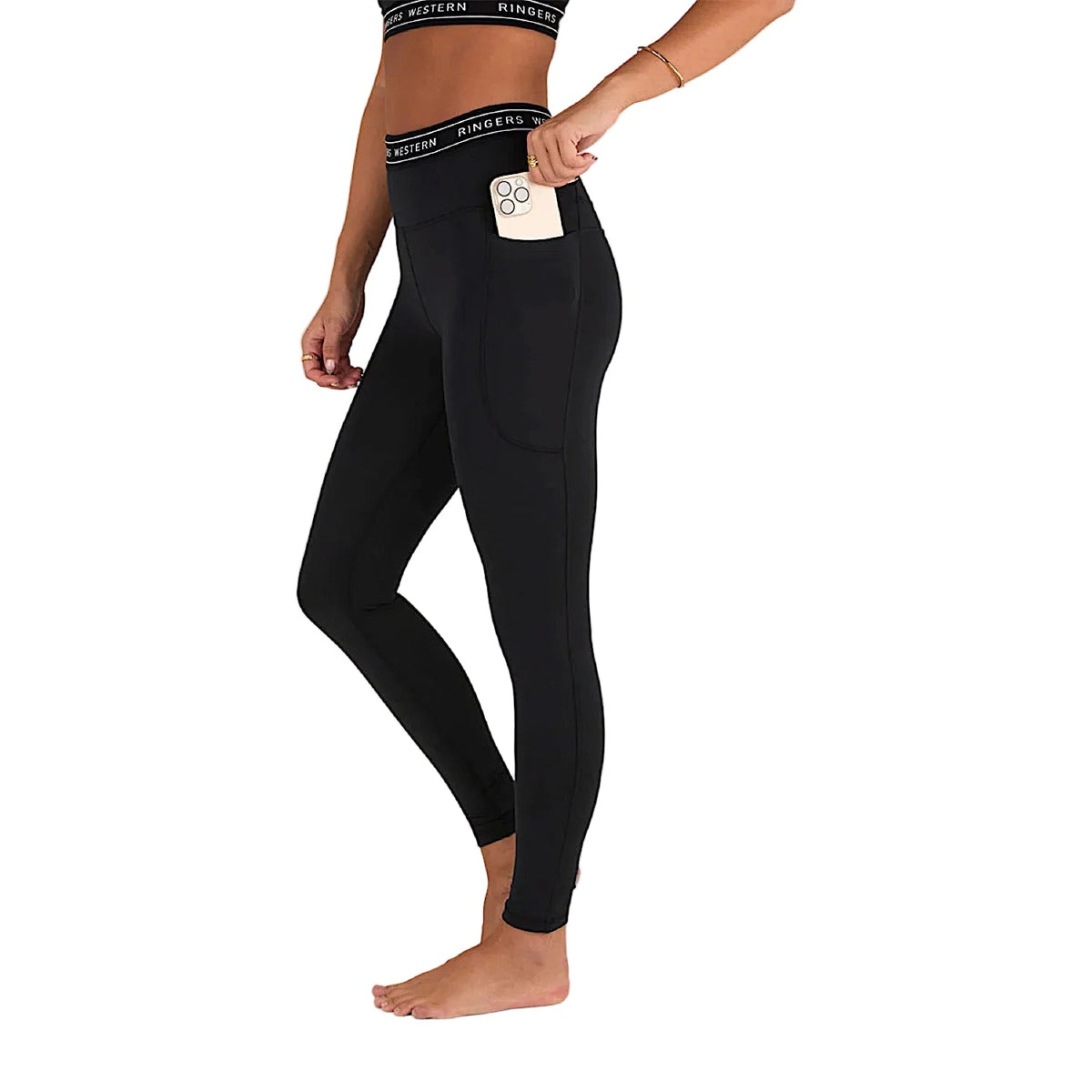 Ringers Western Womens Ringers Active Logo Elastic Pocket Legging - Black