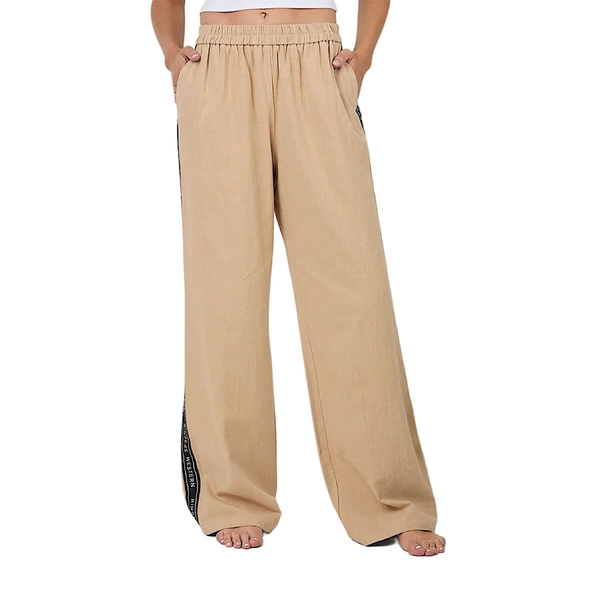 Ringers Western Women’s Alexis Elastic Waist Wide Leg Pant - Beige