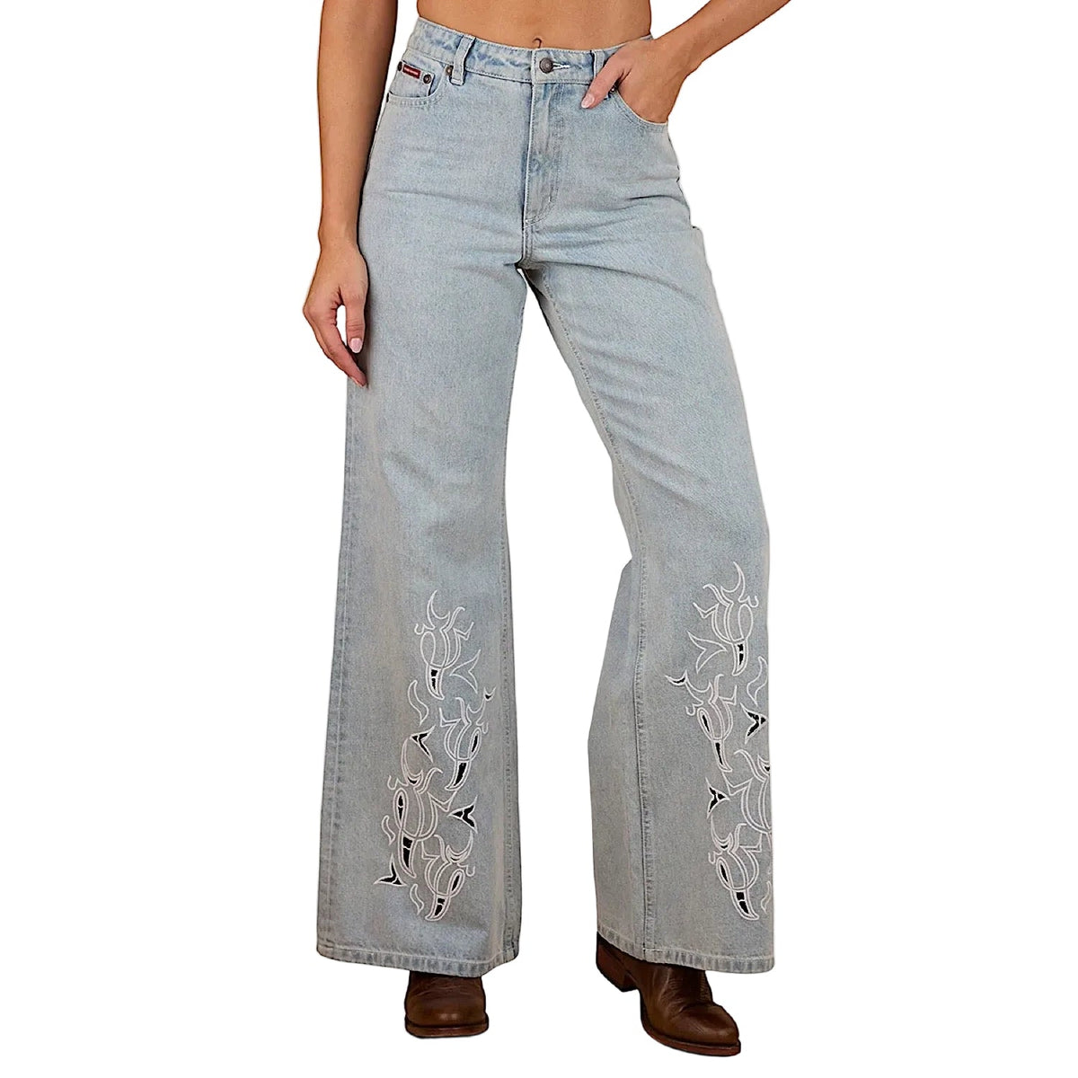 Ringers Western Women’s April High Rise Wide Leg Jean - Vintage Light Blue