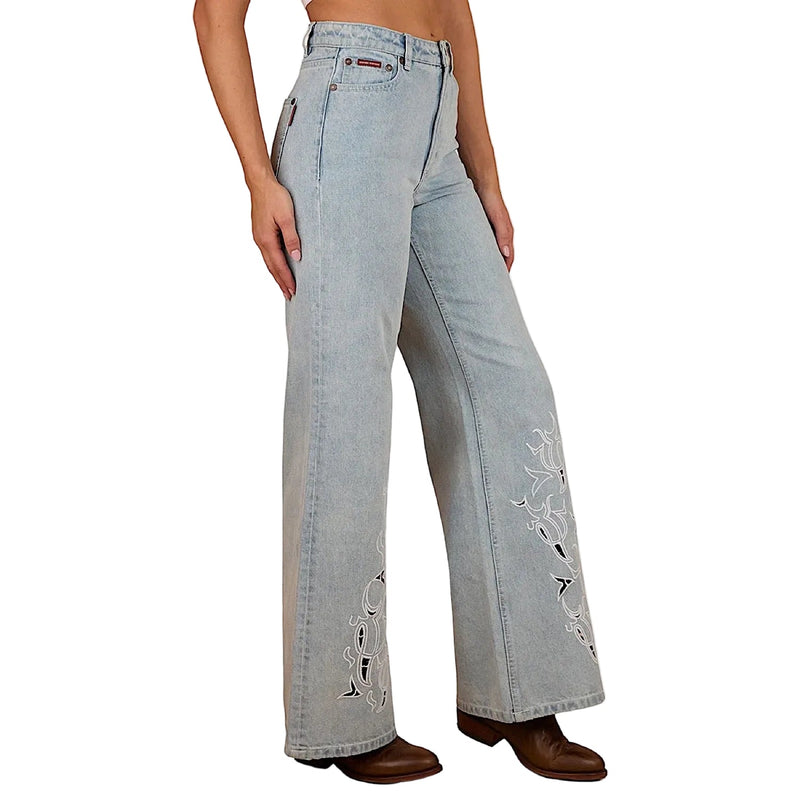 Ringers Western Women’s April High Rise Wide Leg Jean - Vintage Light Blue