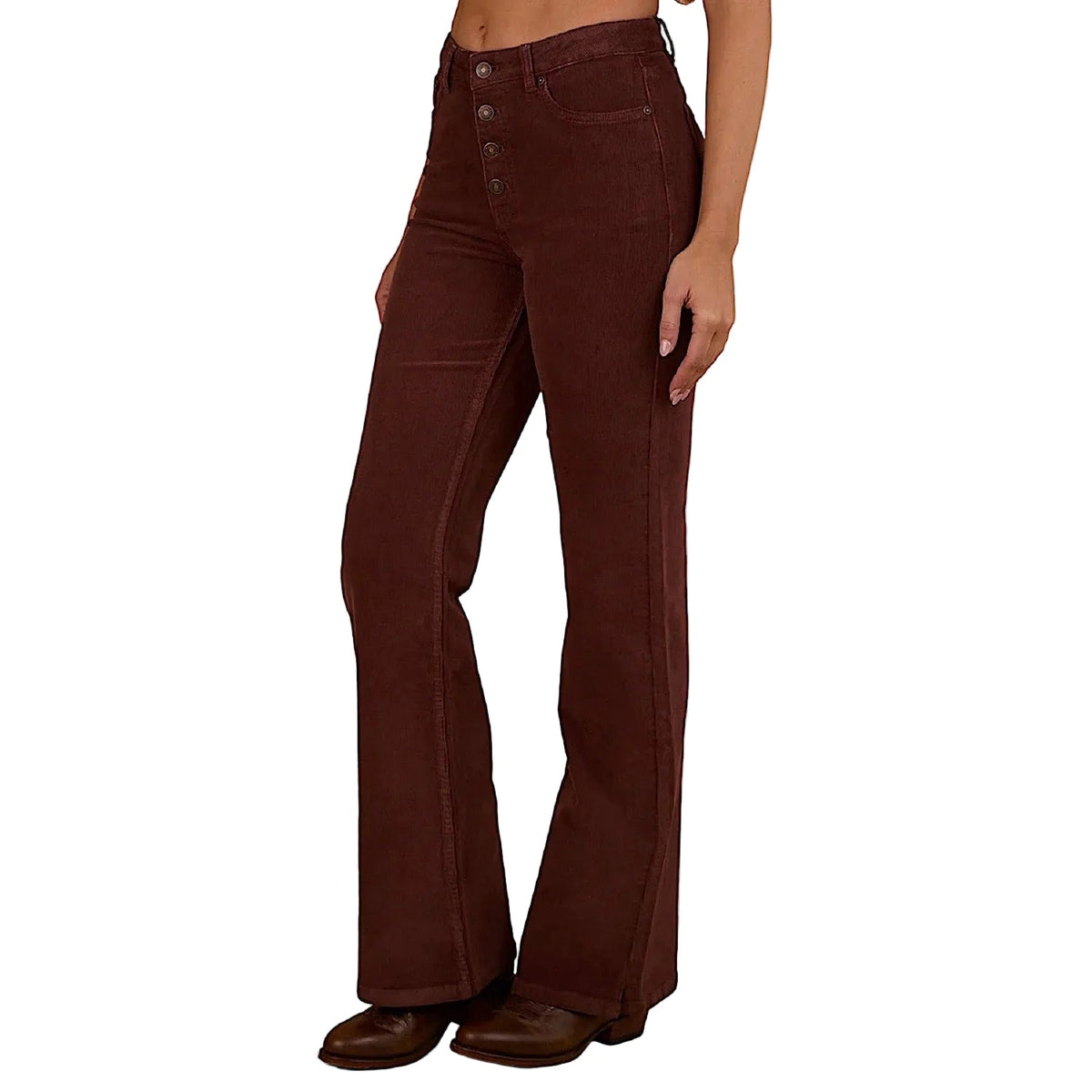 Ringers Western Women’s Betsy Corduroy High Rise Bootleg Jean - Cabernet